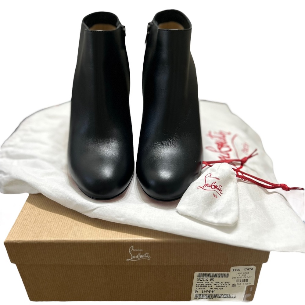 NEW CHRISTIAN LOUBOUTIN BELLE ANKLE RED BOTTOM BOOTS 9.5 - Picture 4 of 13